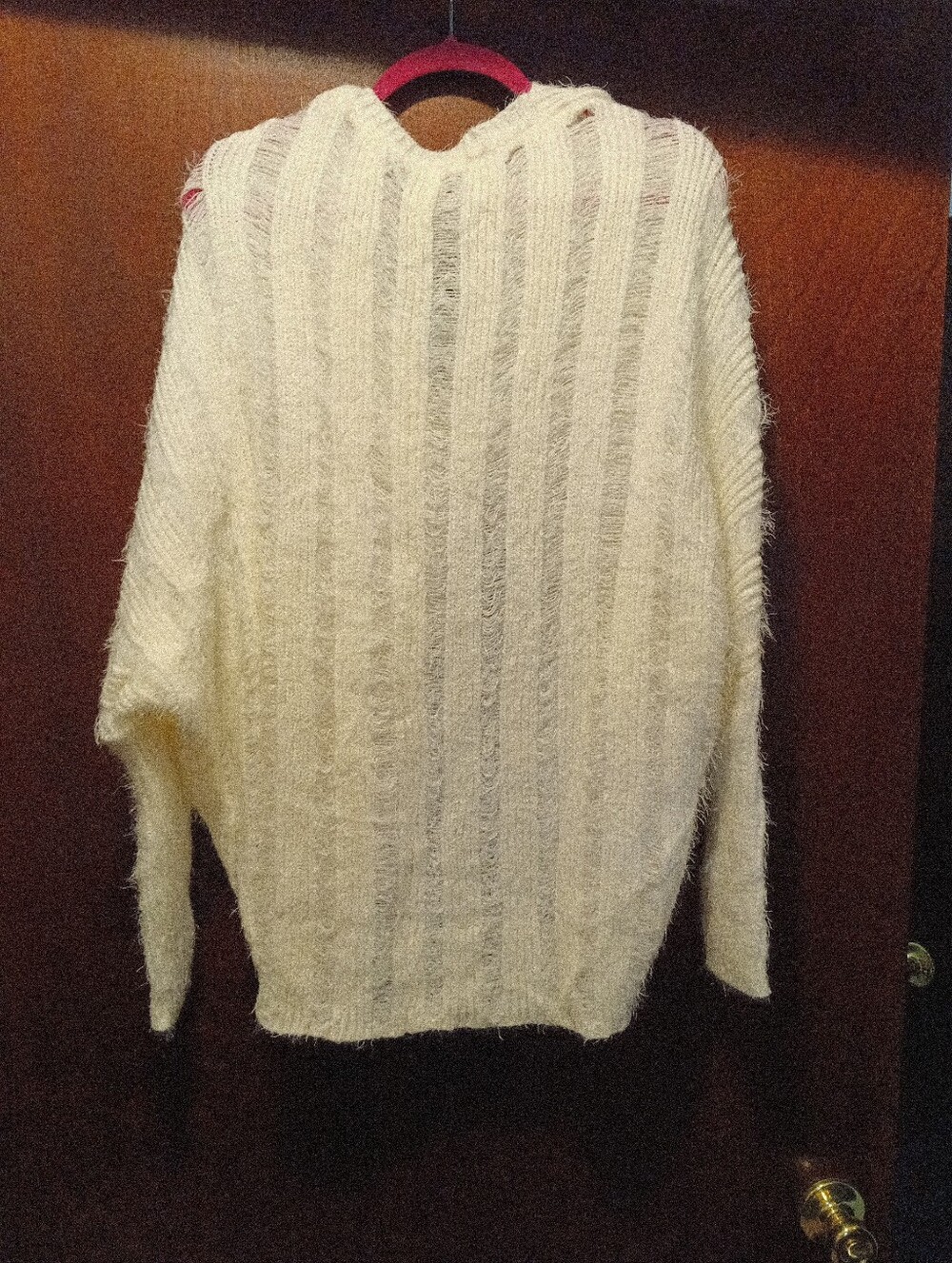 Hayden LA Dolman Sleeve Open Front Fuzzy Cardigan Size S/M Oversized Cream - Picture 4 of 6